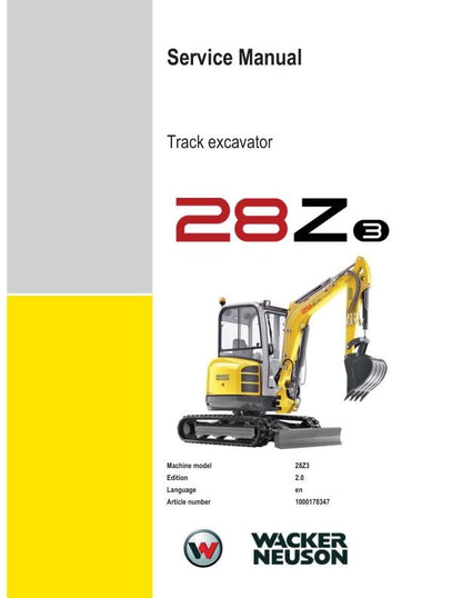 Wacker Neuson 28Z3 Track Excavator Service Manual factory service manual title page