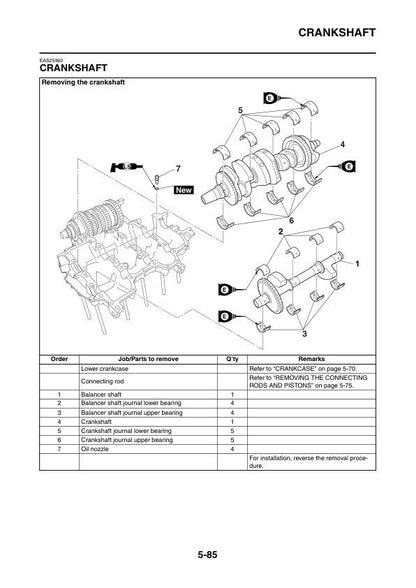 Yamaha YZF-R1 Motorcycle Service Manual sample page showing repair procedures