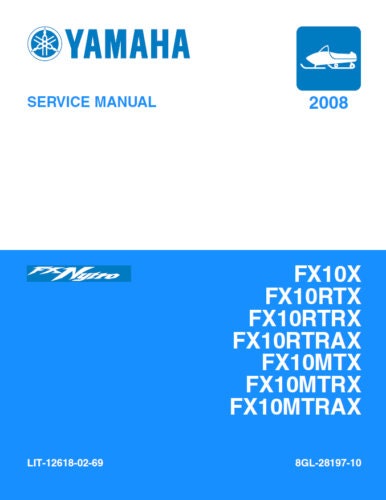 Yamaha FX Nytro Snowmobile Service Manual factory service manual title page