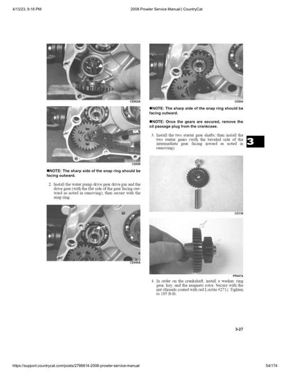 Arctic Cat Prowler XT XTX UTV Service Manual table of contents