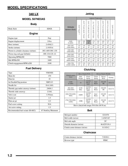 Polaris IQ RMK Switchback Touring Dragon Snowmobile Service Manual sample page from service manual
