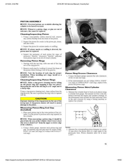 Arctic ZR120 Kitty Cat Snowmobile Service Manual sample page showing repair procedures
