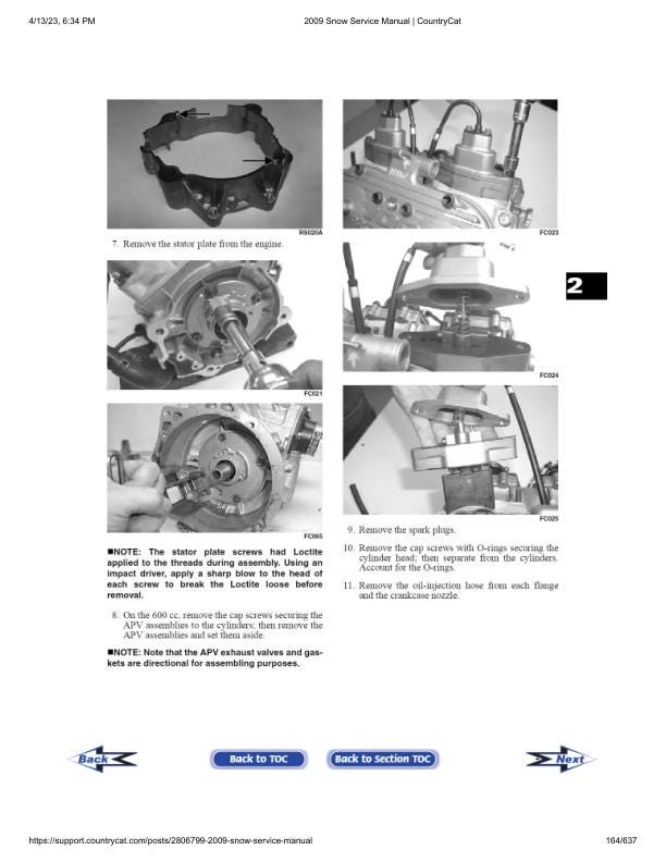 Arctic Cat Crossfire Z1 Bearcat F5 Snowmobile Service Manual sample page with diagrams and specifications