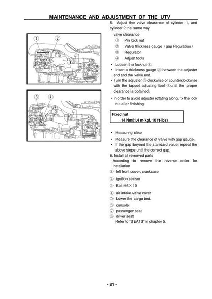 HiSun HS1000 UTV2 Service Manual sample page from service manual