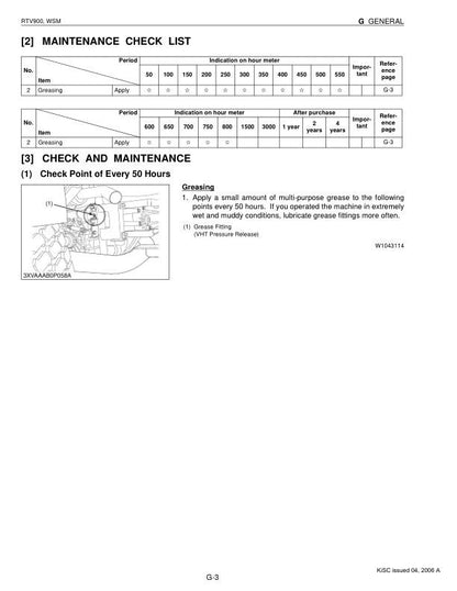 Kubota RTV 900 Utility Vehicle Service Manual sample page from service manual