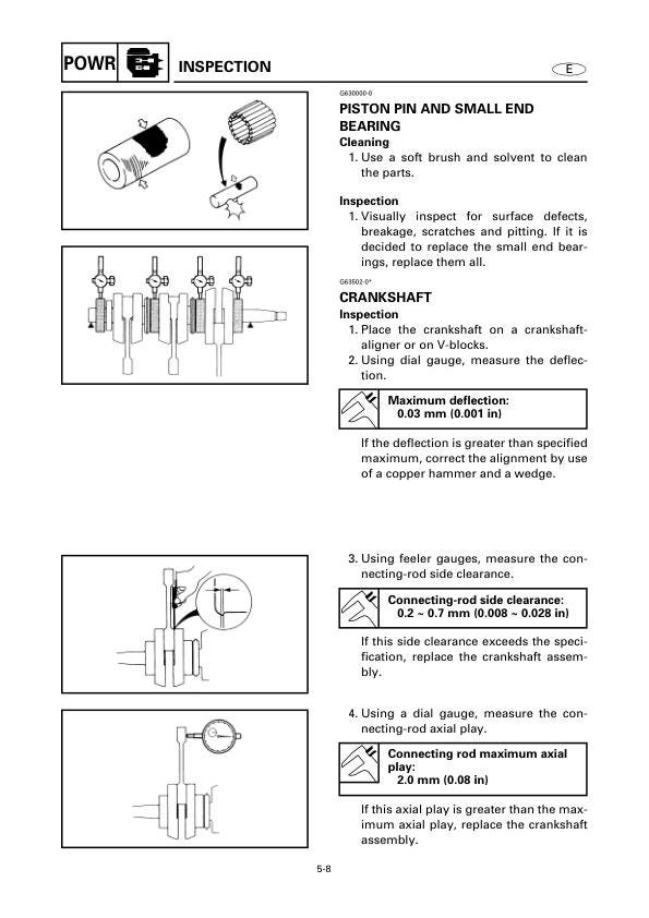Yamaha 25J 30D 25X 30X Outboard Service Manual sample page with diagrams and specifications