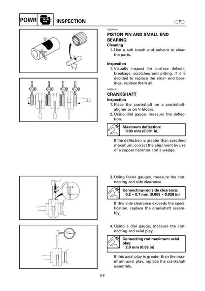Yamaha 25J 30D 25X 30X Outboard Service Manual sample page with diagrams and specifications