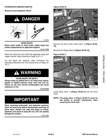Bobcat Toolcat 5600 Utility Work Machine Service Manual sample page with technical illustrations