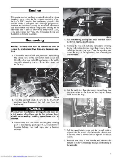 Arctic ZR 120 Kitty Cat Snowmobile Service Manual sample page from service manual