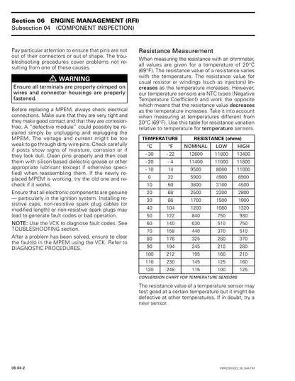 Seadoo SPX GS GTS GSX GTI GTX XP Service Manual sample page with diagrams and specifications
