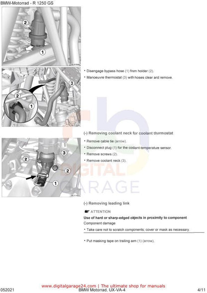 BMW R1250 GS K50 /12 Motorcycle Service Manual sample page from the repair manual