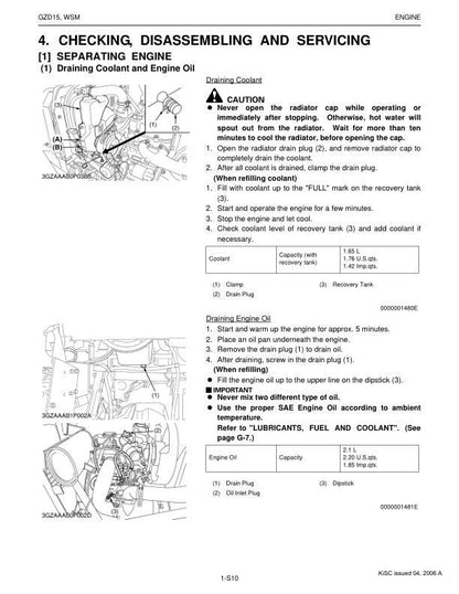 Kubota GZD 15 Mower Service Manual sample page from the repair manual