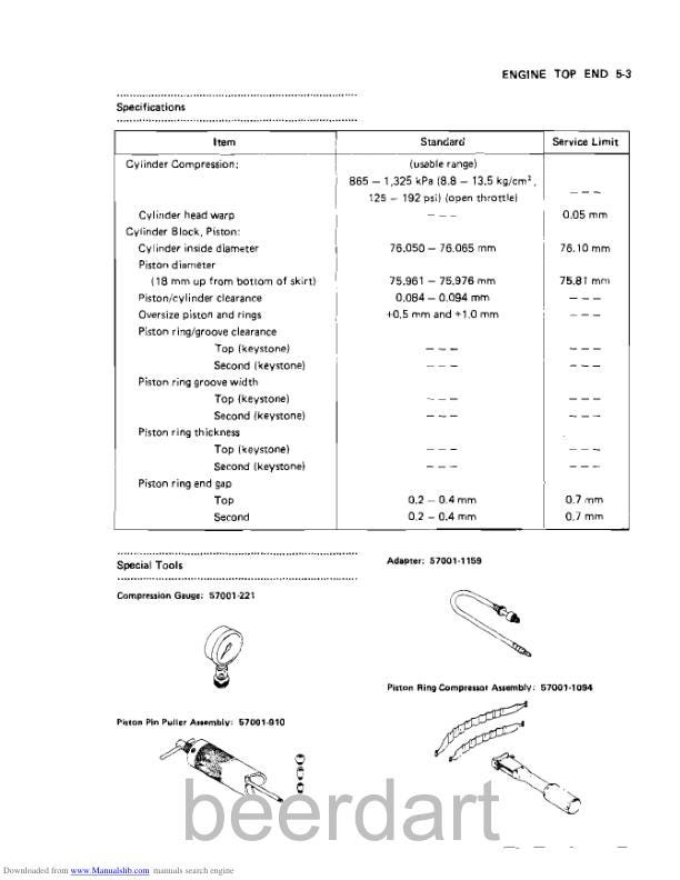 Kawasaki JetMate Service Manual sample page from the repair manual