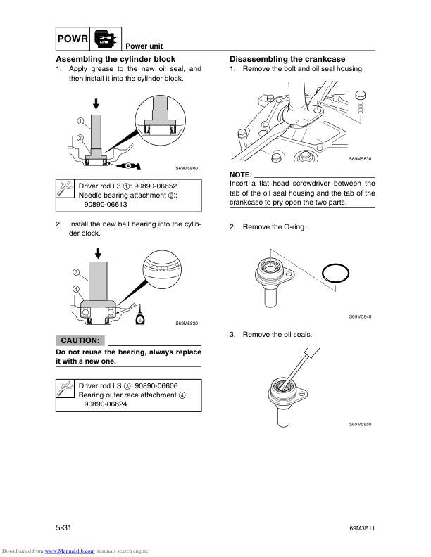 Yamaha 40V 50H 40W 50W Outboard Service Manual sample page from the repair manual