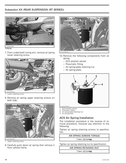 Can Am Spyder RT RT-S Motorcycle Service Manual sample page with technical illustrations