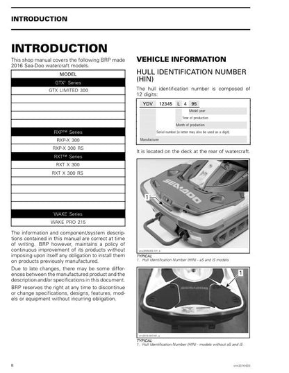 Sea-Doo GTX RXP RXT Supercharged Service Manual sample page with technical illustrations