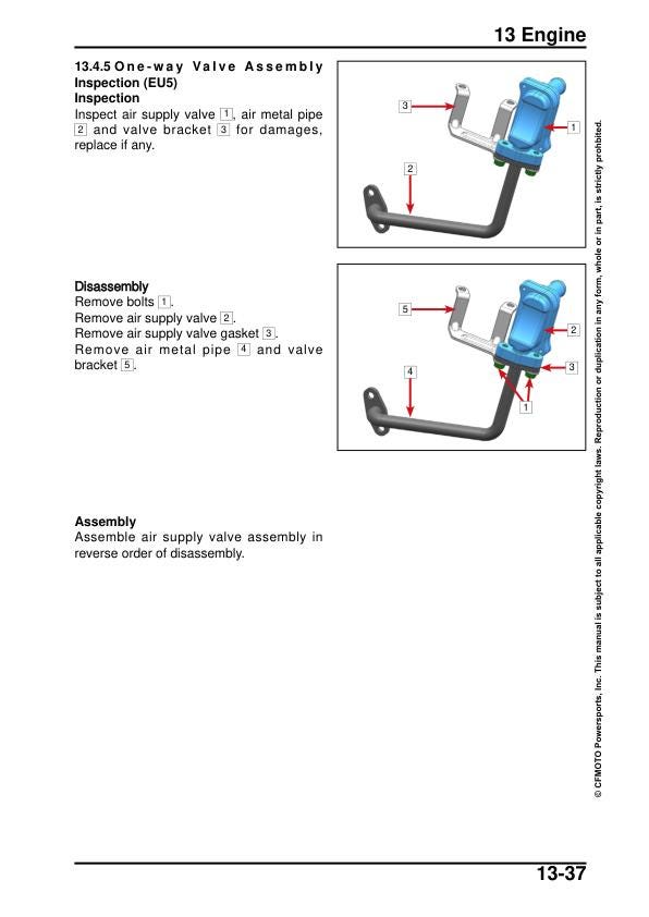 CFMOTO PAPIO SS 125 Service Manual sample page with service data and tables