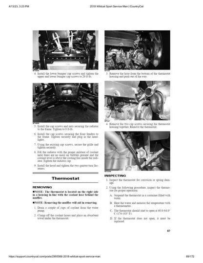 Arctic Cat Wildcat Sport 700 UTV Service Manual sample page with technical illustrations