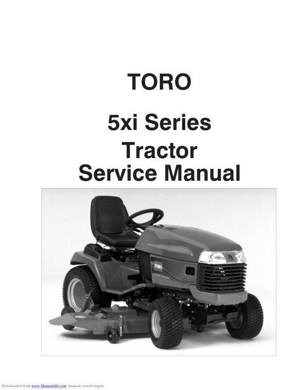 Toro 518 520 522 523 xi Lxi DXi Mower Service Manual factory service manual title page