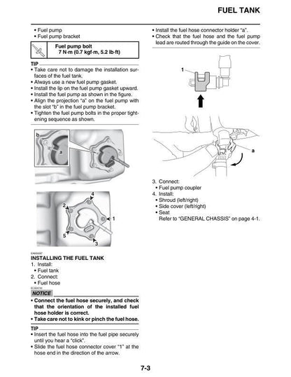 Yamaha YZ450FP Motorcycle Service Manual sample page from the repair manual