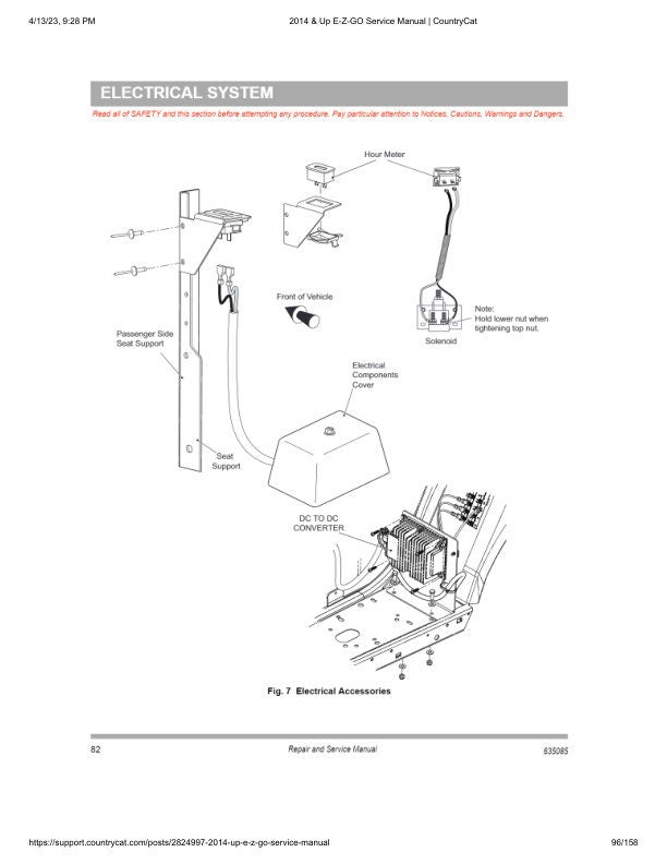 EZGO Express S4 48V Golf Cart Service Manual sample page from service manual