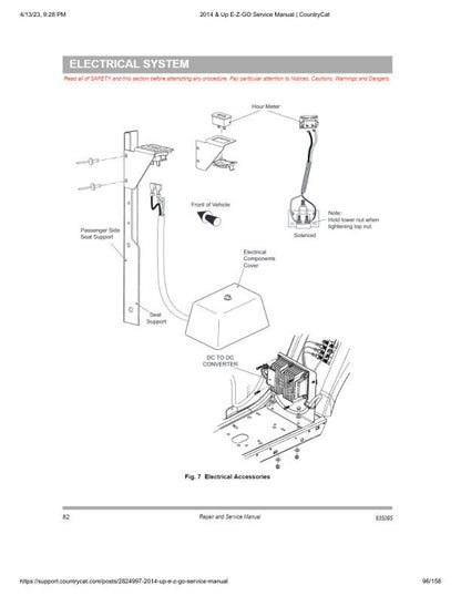 EZGO Express S4 48V Golf Cart Service Manual sample page from service manual