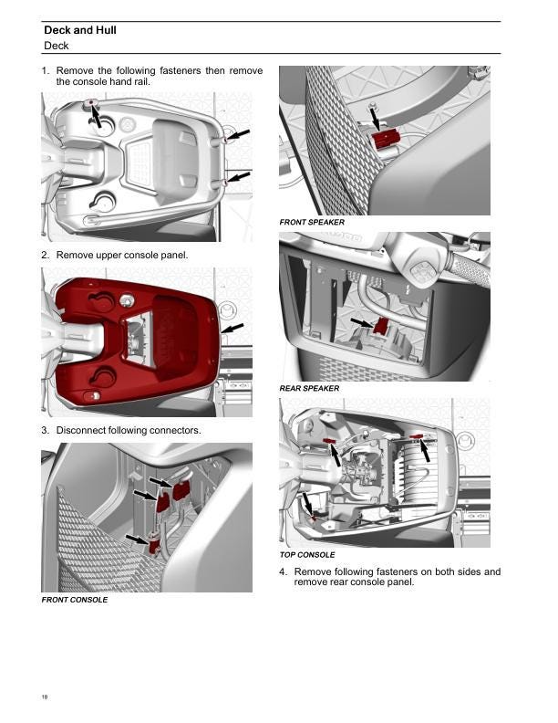 Sea-Doo Switch Pontoon Boat Service Manual sample page from the repair manual