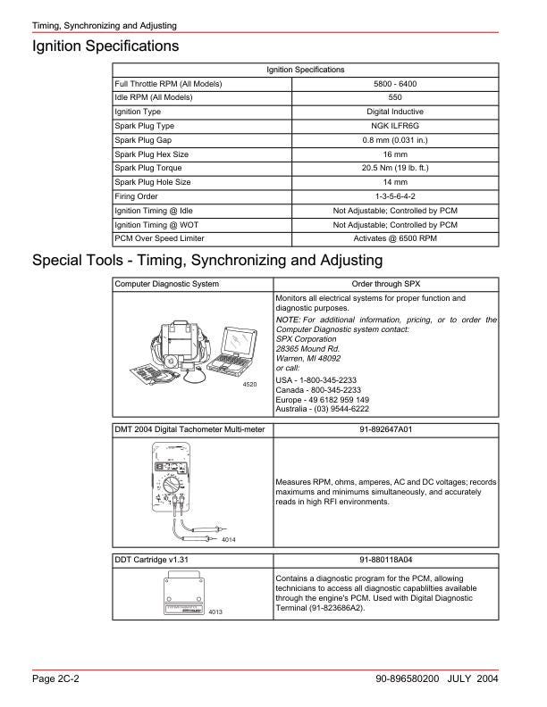 Mercury Verado 200 225 250 275 Outboard Service Manual sample page from service manual