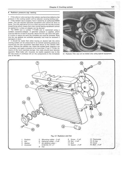BMW K 100 K 75 Motorcycle Service Manual sample page with service data and tables
