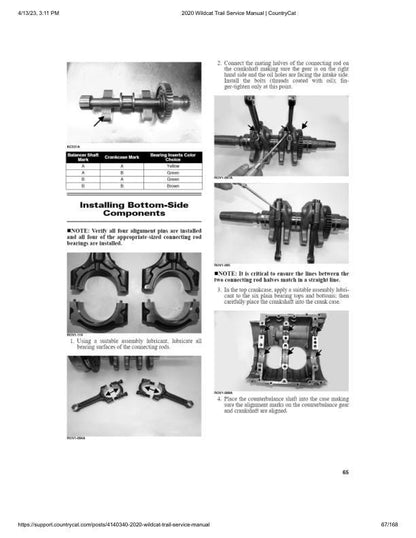 Arctic Cat Wildcat Trail UTV Service Manual sample page with technical illustrations