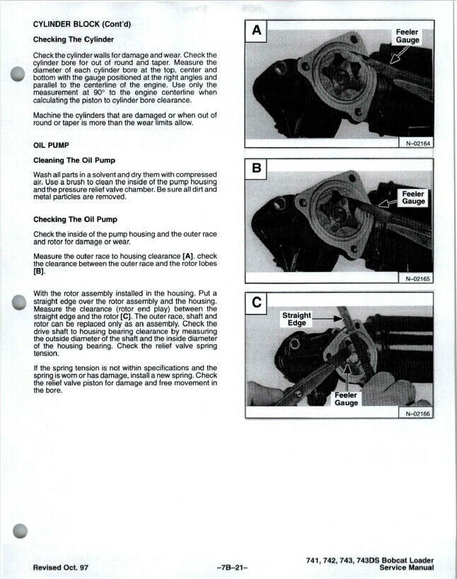 Bobcat 741 742 743 Skid Steer Loader Service Manual sample page with technical illustrations