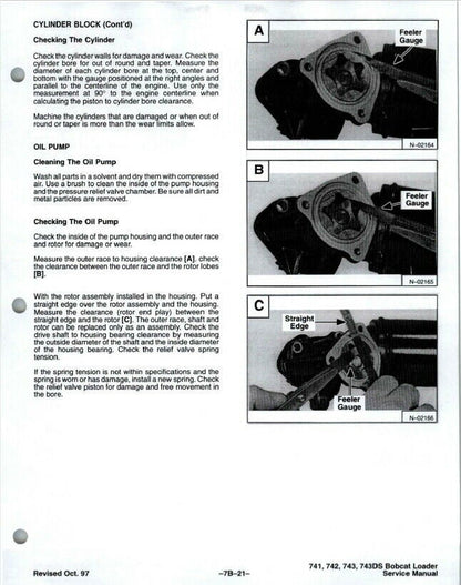 Bobcat 741 742 743 Skid Steer Loader Service Manual sample page with technical illustrations