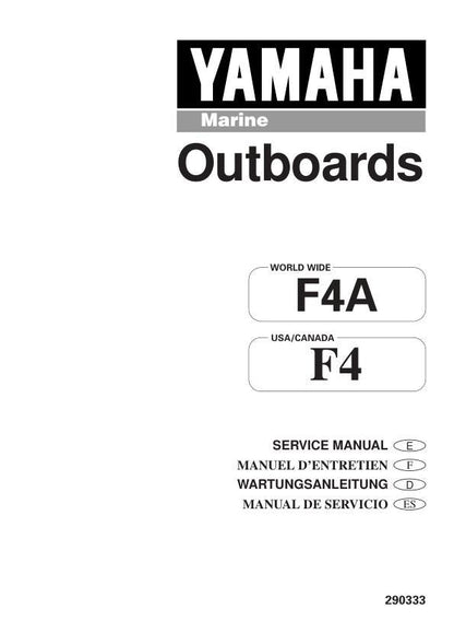Yamaha F4 F4A Outboard Service Manual factory service manual title page