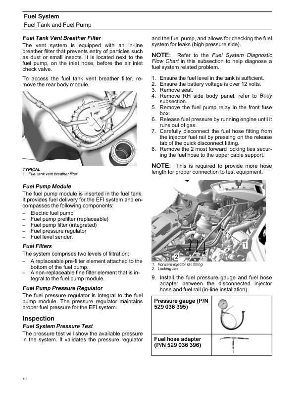 Can Am Renegade ATV Service Manual sample page showing repair procedures