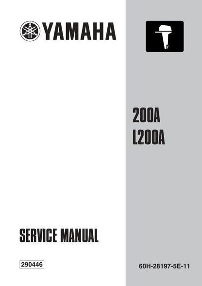Yamaha 200A L200A Outboard Service Manual factory service manual title page