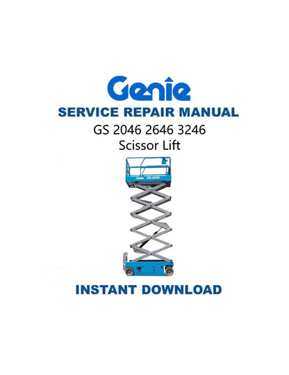 Genie GS 2046 2646 3246 Scissor Lift Service Manual - Service Manual PDF Instant Download