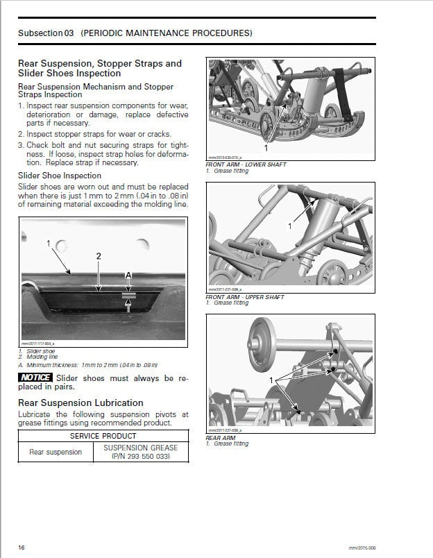 Skidoo 900 ACE Snowmobile Service Manual table of contents