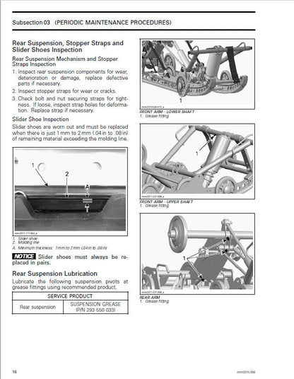 Skidoo 900 ACE Snowmobile Service Manual table of contents