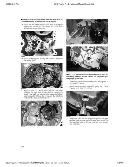 Arctic Cat Prowler Pro CREW UTV Service Manual sample page with service data and tables