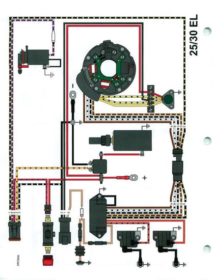 Johnson Evinrude 9.9-30 HP Outboard Service Manual sample page showing schematics and diagrams
