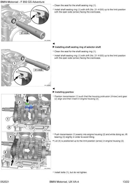BMW F 850 GS Adventure K82 Service Manual table of contents