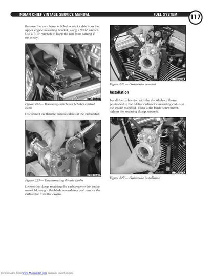 Indian Chief Vintage Deluxe Roadmaster Springfield Motorcycle Service sample page from the repair manual