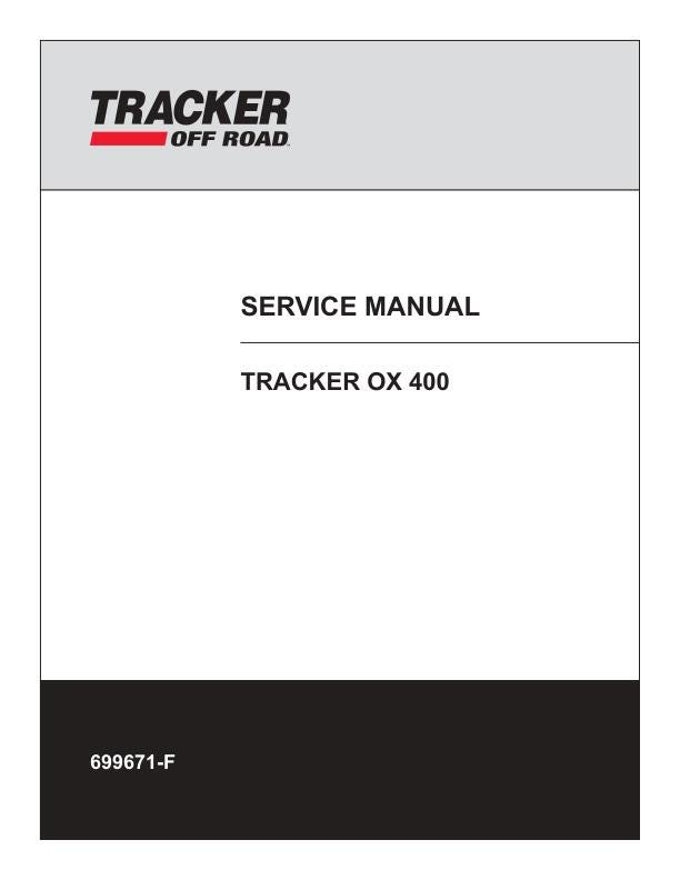 Tracker OX 400 UTV Service Manual factory service manual title page