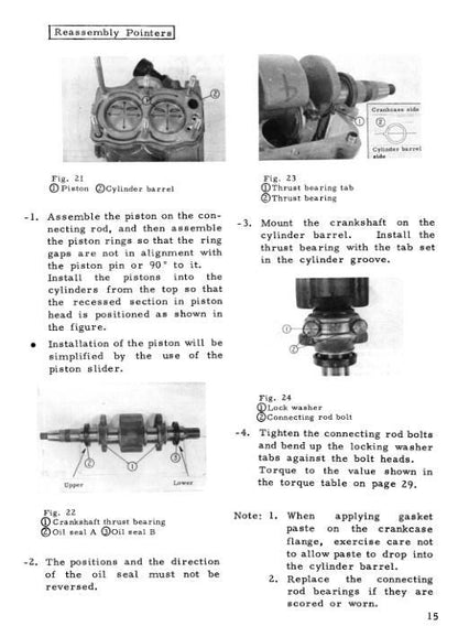 Honda B75K1 B75K2 B75K3 Outboard Service Manual sample page showing repair procedures