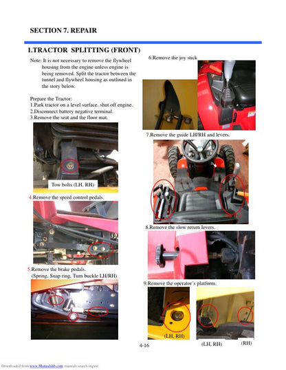 TYM T 233 273 Tractor Service Manual sample page from service manual