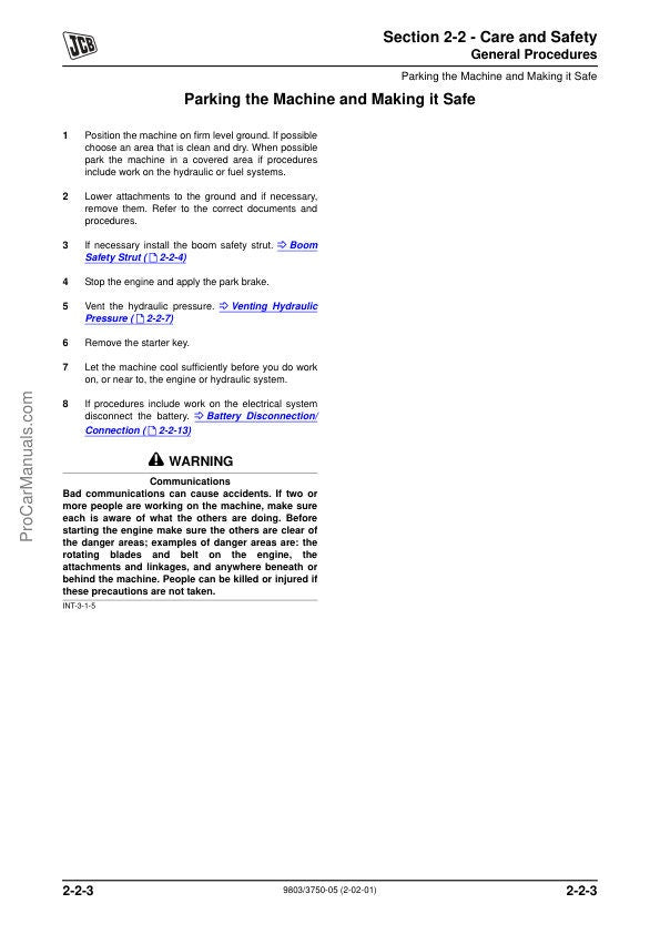 JCB 535 540 550 Loadall Service Manual sample page from service manual