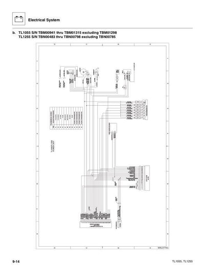 Caterpillar TL 1055 1255 Telehandler Service Manual sample page showing schematics and diagrams
