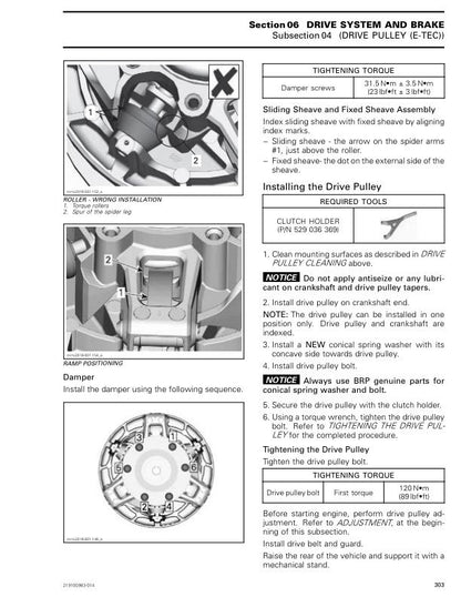 Lynx XTerrain Brutal 850 Snowmobile Service Manual sample page showing repair procedures