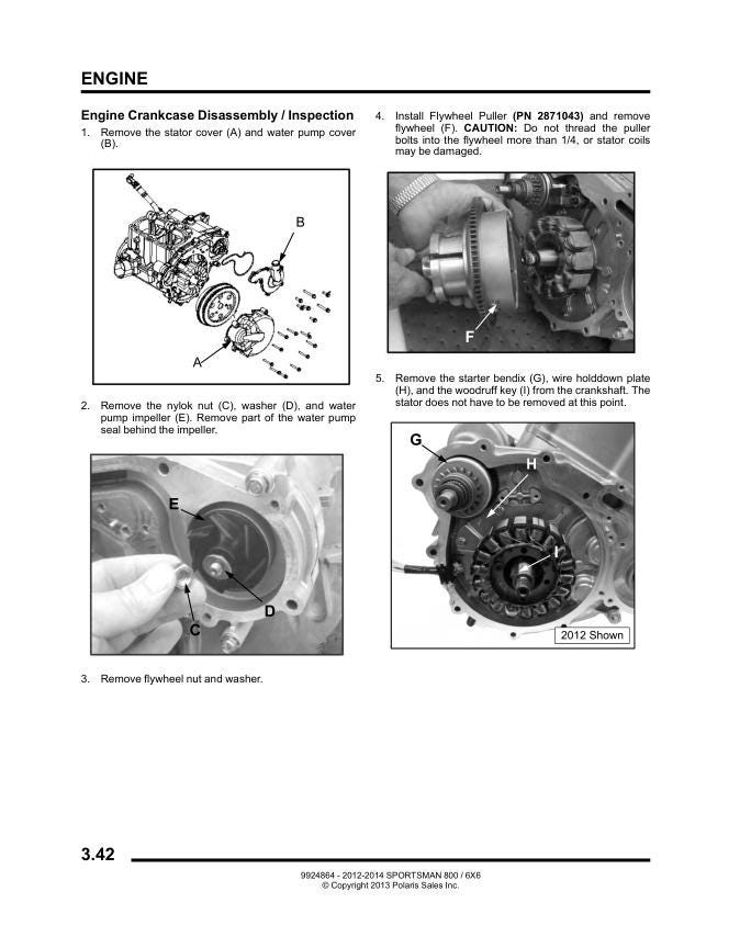 Polaris Sportsman 800 EFI ATV Service Manual sample page from service manual