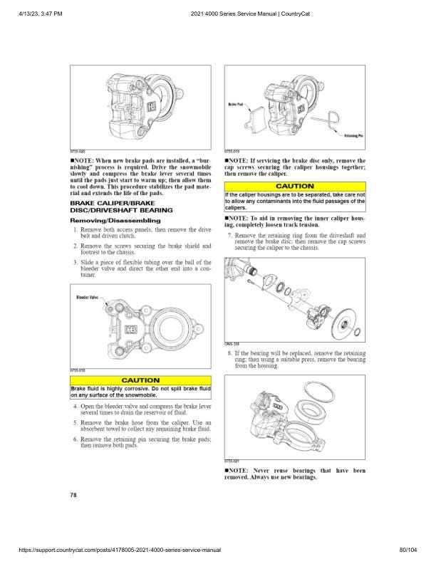 Arctic Cat Blast ZR LT M 4000 Snowmobile Service Manual sample page with service data and tables